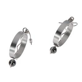 Brushed Metal Hematite Earrings