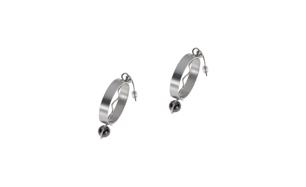 Brushed Metal Hematite Earrings