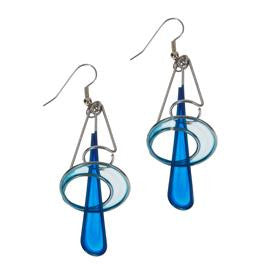 Triangle & Hoop Blue Hue Earrings