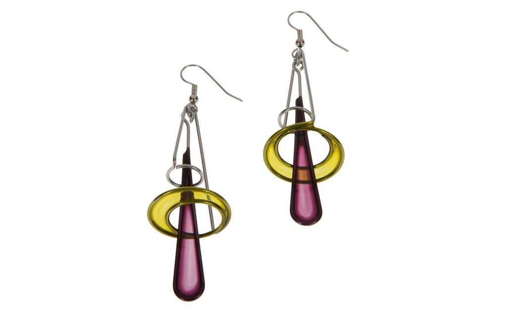 Triangle & Hoop Contrast Hue Earrings