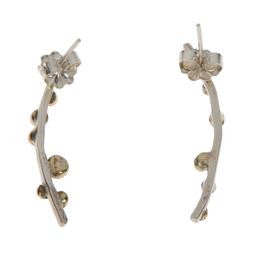 Silver Curves with Brass Bulbs Earrings