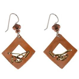 Woven Brass on Copper Earrings