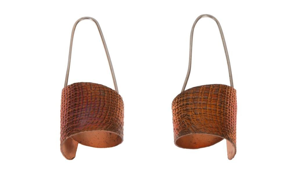 Copper Basket Weave Earrings
