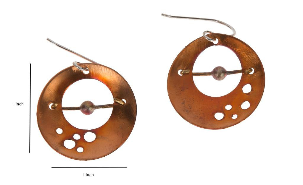 Circle and Bead Earrings