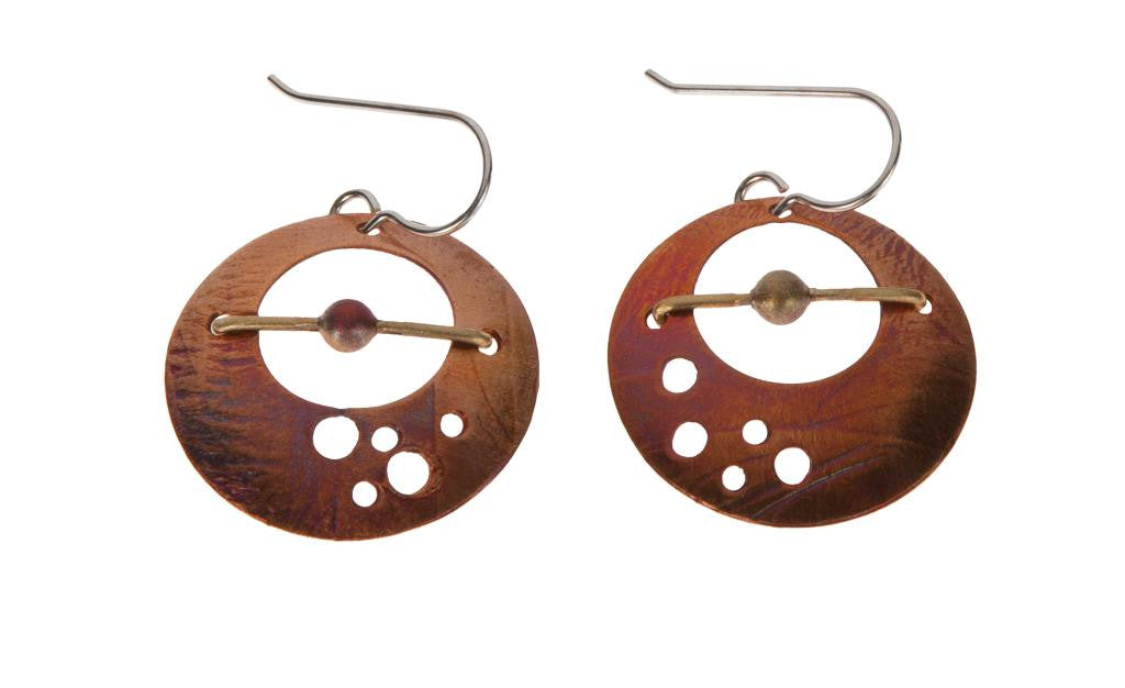 Circle and Bead Earrings