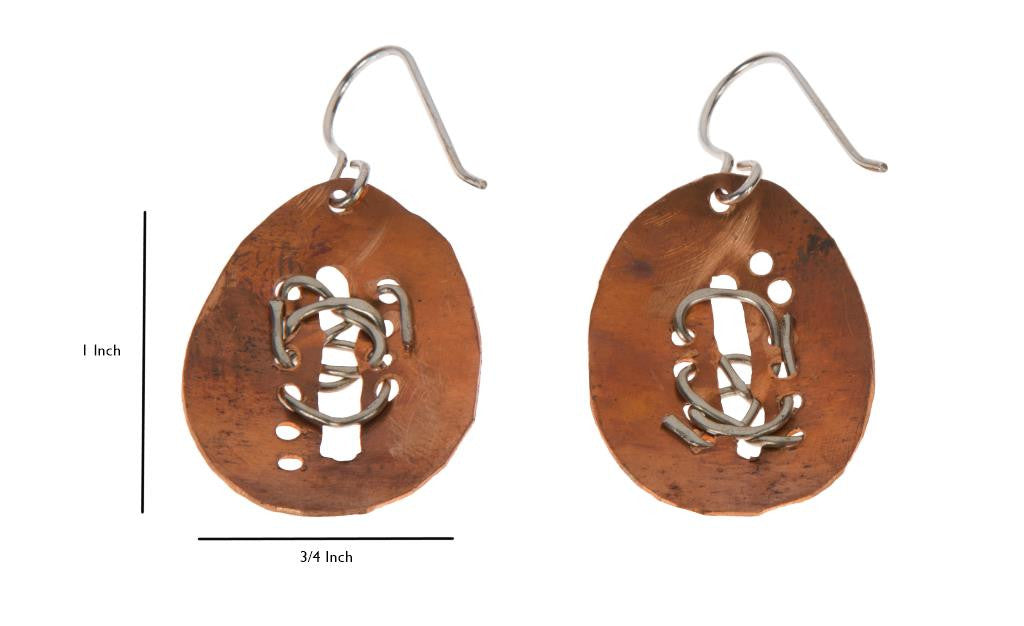 Woven Brass on Hand Cut Earrings
