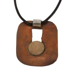 Hand Etched Copper Brass Necklace