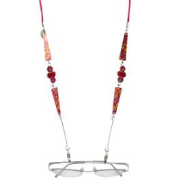 Reversible Burgundy/Red Eyeglass Holder Necklace