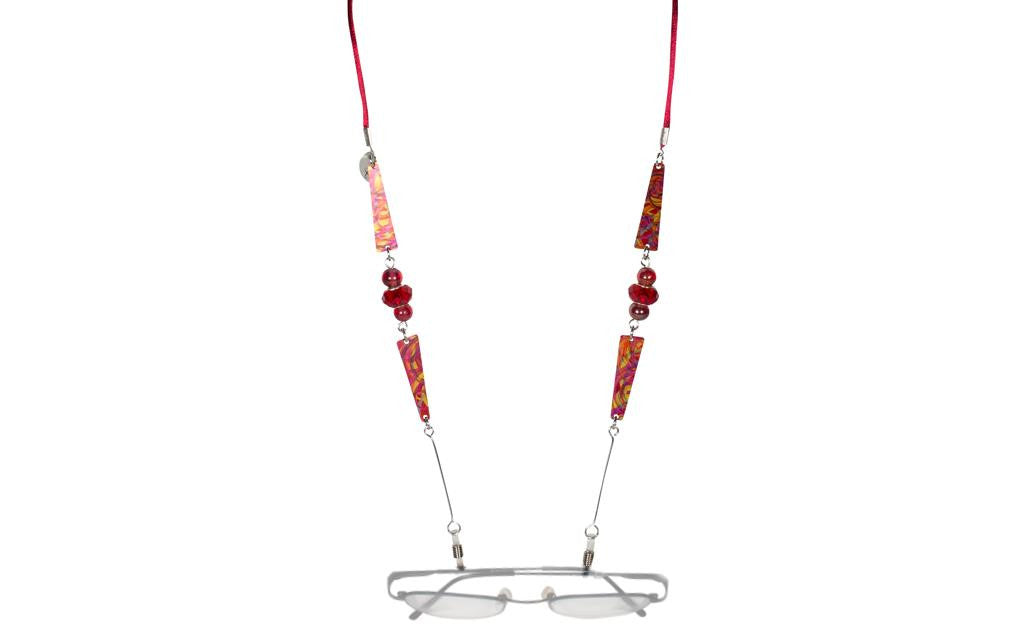 Reversible Burgundy/Red Eyeglass Holder Necklace