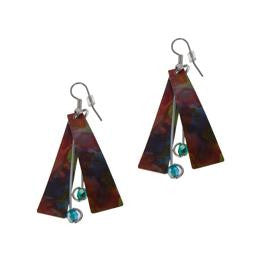 Reversible Blue/Crimson Earrings -Original Print