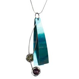 Reversible Blue/Multi Color Necklace