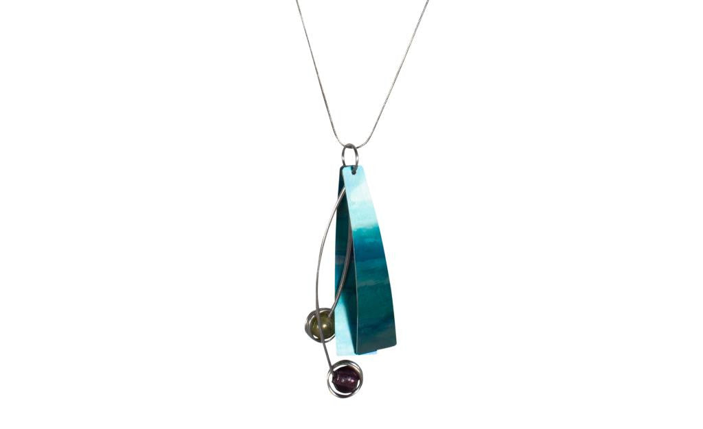 Reversible Blue/Multi Color Necklace