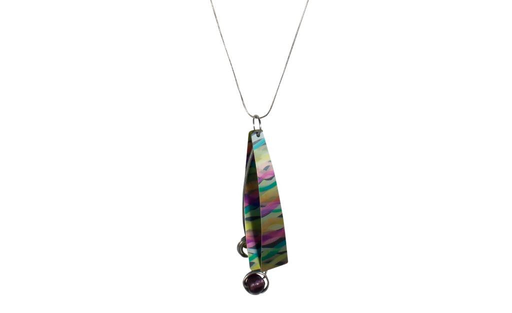 Reversible Blue/Multi Color Necklace