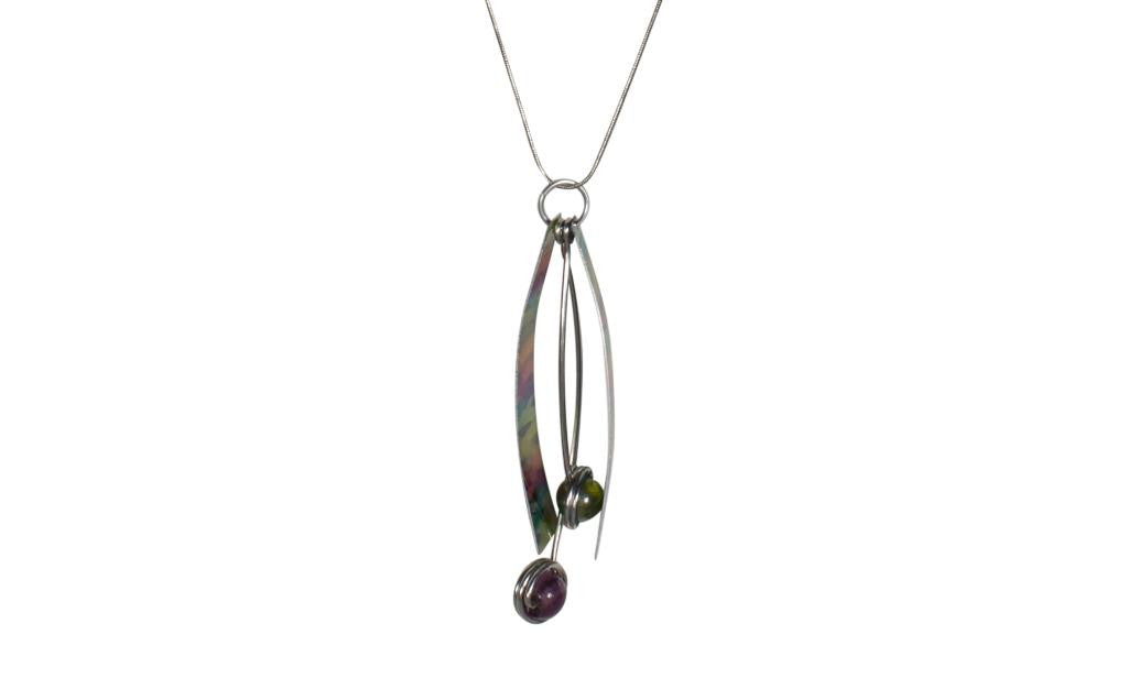 Reversible Blue/Multi Color Necklace