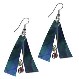 Reversible Blue/Multi Color Earrings -Original Print