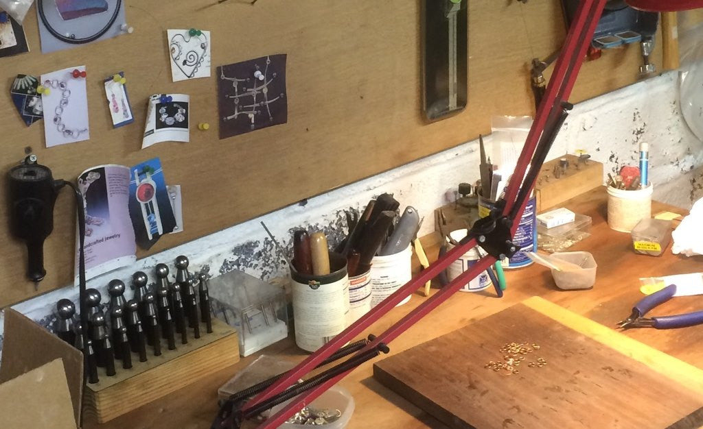 Elongated Silver with Brass Bulbs Earrings