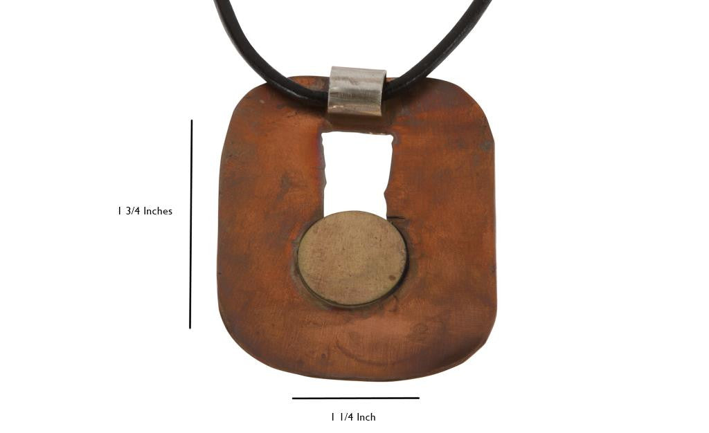 Hand Etched Copper Brass Necklace