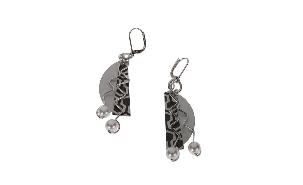 Brushed shop metal earrings