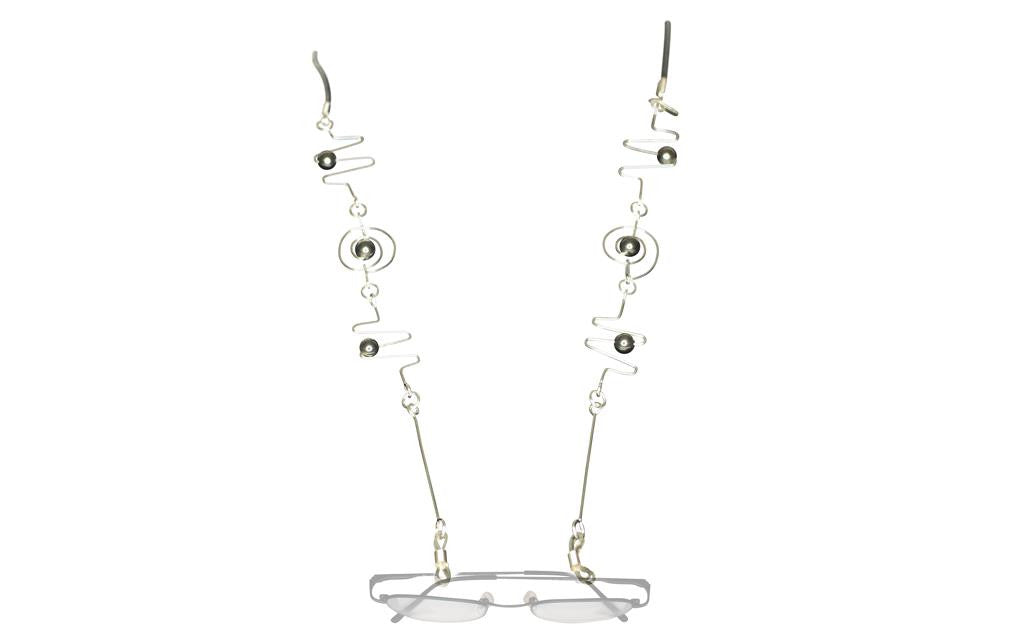 Hematite Squiggles Eyeglass Holder Necklace