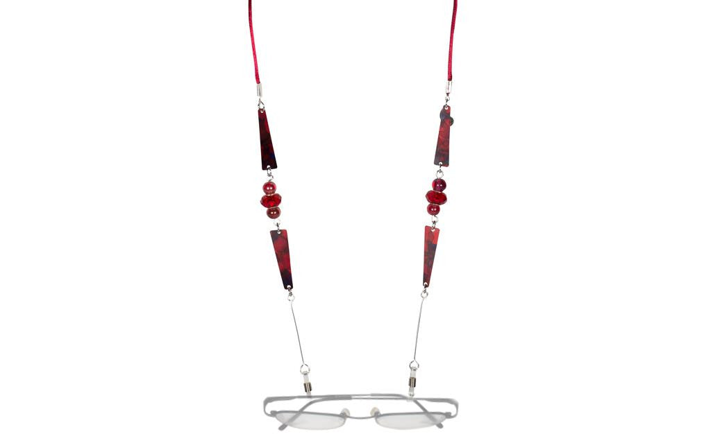 Reversible Burgundy/Red Eyeglass Holder Necklace