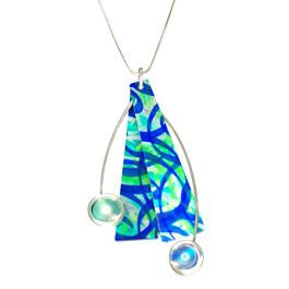 Reversible Blue/Crimson/Yellow Necklace