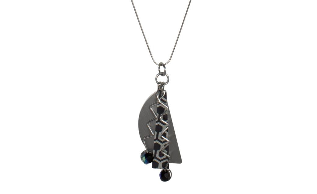 Reversible Brushed Metal Necklace