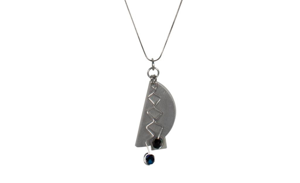 Reversible Brushed Metal Necklace