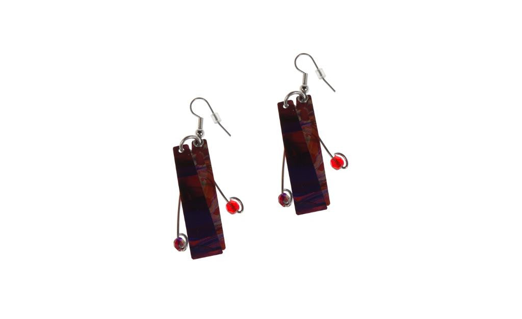 Reversible Burgundy/Red Earrings - Original Print
