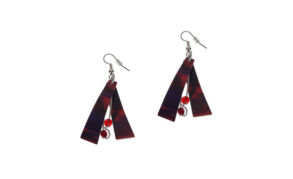 Reversible Burgundy/Red Earrings - Original Print