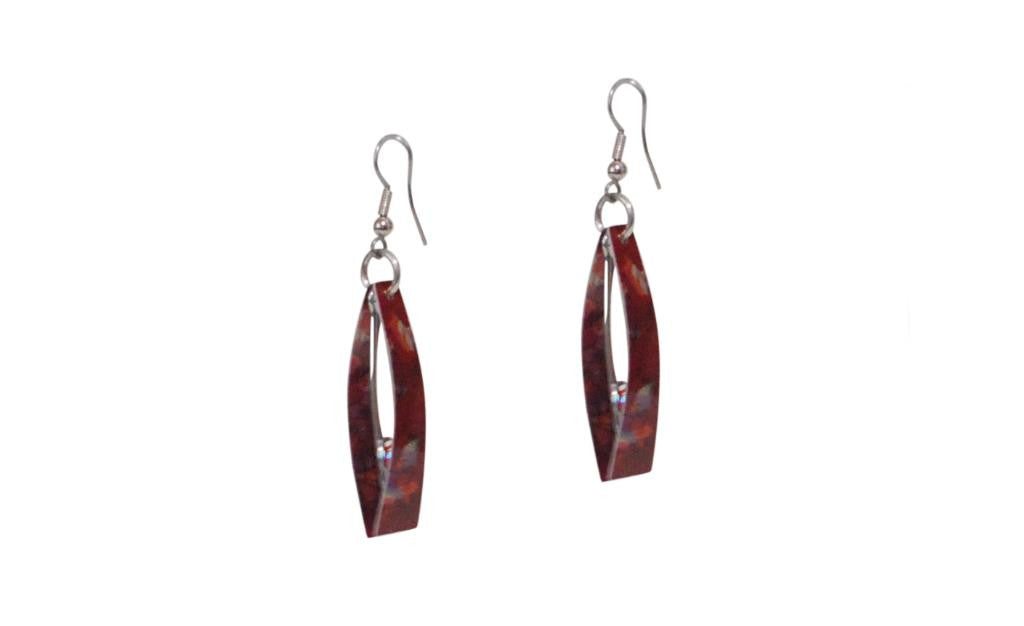 Reversible Burgundy/Red Earrings - Original Print
